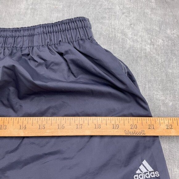 Adidas Track Pants Unisex Large 28w x 31L Blue Stitched Logo Nylon Cotton - Picture 6 of 13